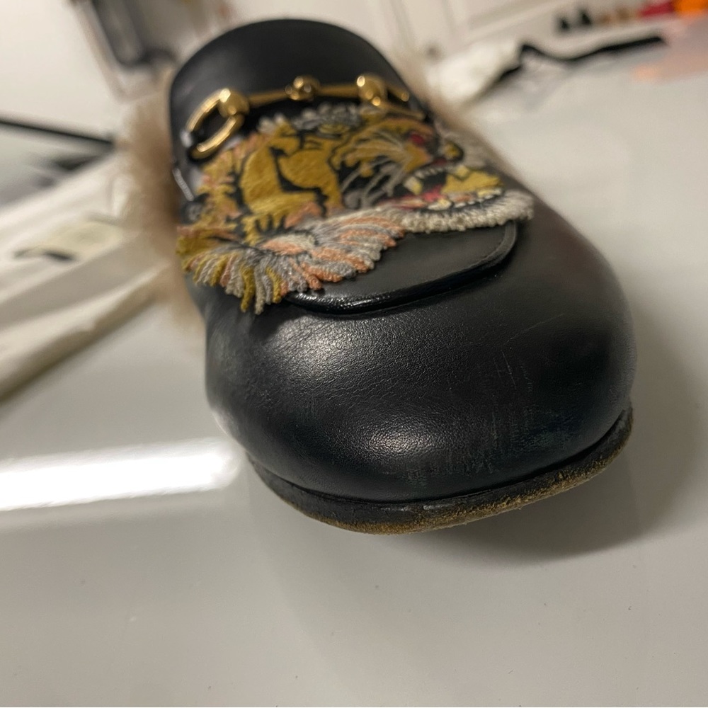 Gucci Princetown Leather Fur Tiger Loafer w/ Receipt Dustbag - Picture 5 of 13